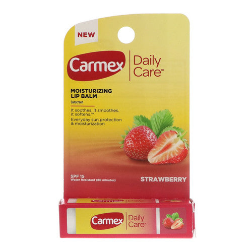 Carmex Moisturizing Strawberry Lip Balm Stick SPF15, 0.15 Oz